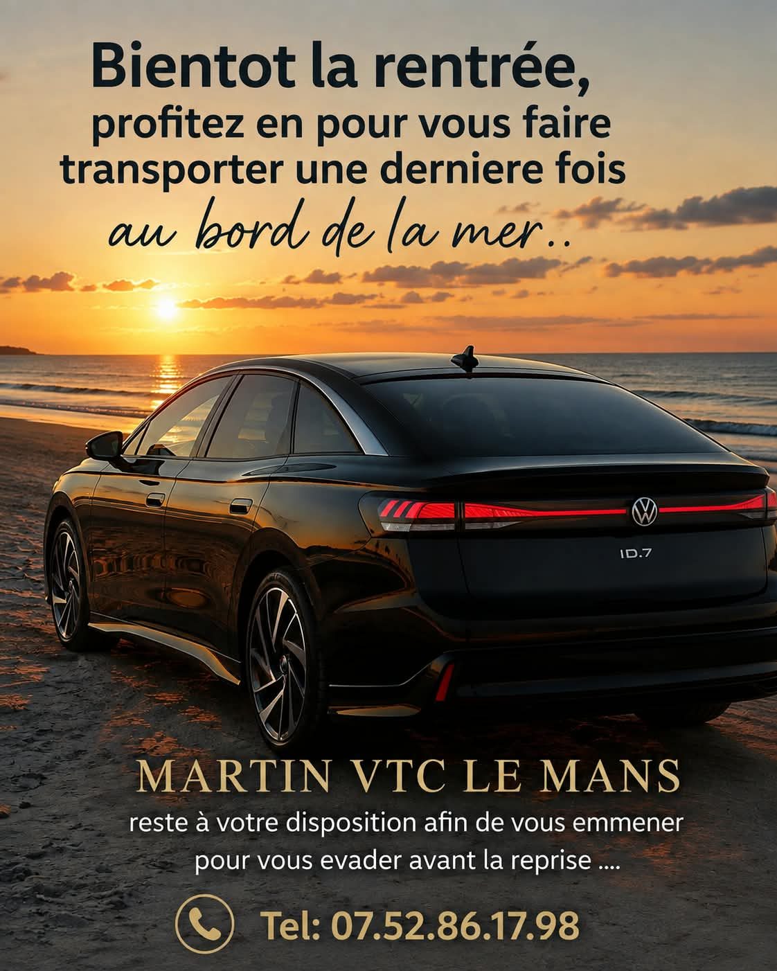 Transfert privé au départ du Mans avec chauffeur