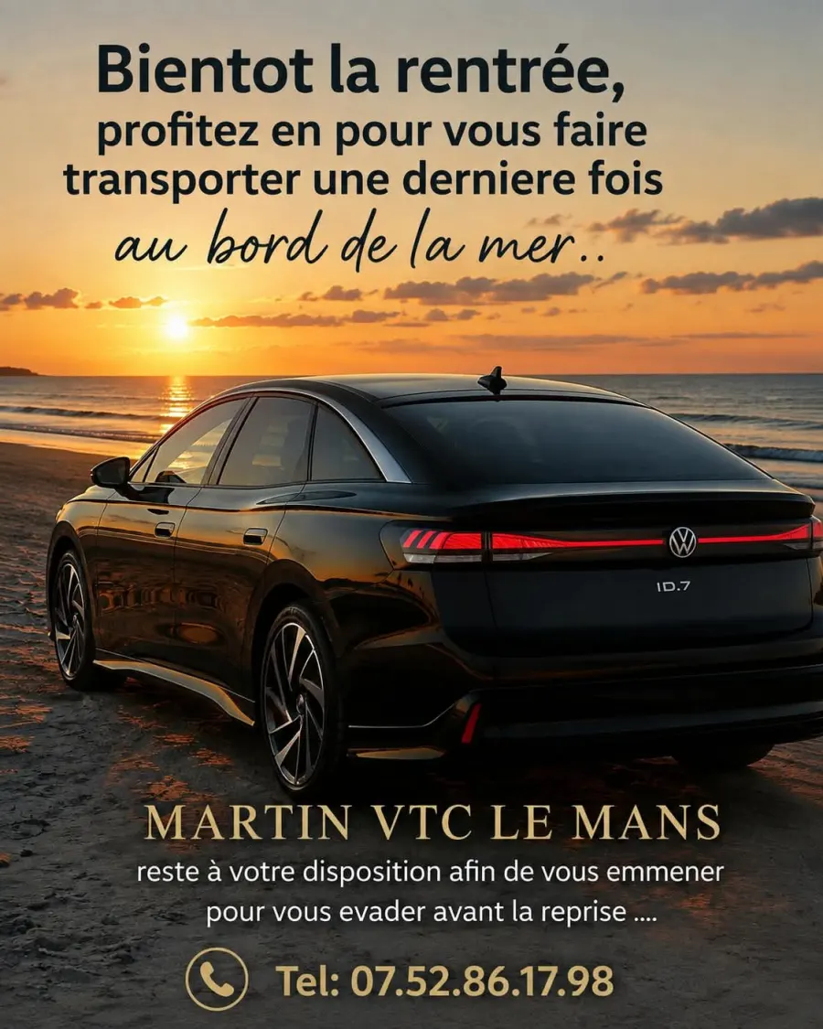 Transfert privé au départ du Mans avec chauffeur